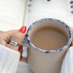 Bague en acier inoxydable transfrontalière avec inscription anglaise « Just Breathe Deep Breath » et double ouverture croisée - Product Image 4