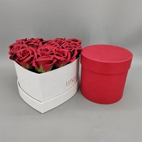 Kotak Hadiah Bulat Berbentuk Hati Bunga Mawar untuk Hari Valentine dan Pernikahan, dengan Logo Kustom, Finishing Matte Ramah Lingkungan, OEM, Laris Manis, dan Berlapis Foil