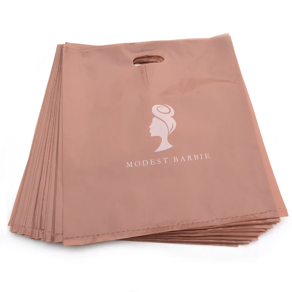 Custom Printed Logo Design HDPE handle plastic bag die cut bag shopping bag for clothing/shoe packing