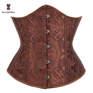 Retro <strong>Renaissance</strong> Brown Steampunk <strong>Clothing</strong> Women's Underbust Corset Belt Waist Cincher Girdle With 10 Colors - Product Image 6