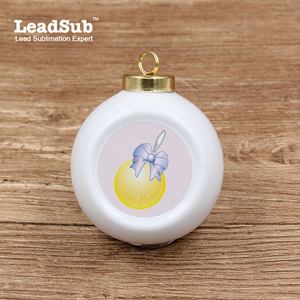 Wholesale Decorative Hanging Customized Christmas Tree Sublimation White <strong>Ceramic</strong> Ornaments Ball <strong>Bauble</strong> with Printed Logo - Product Image 5