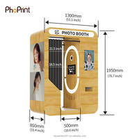 Photomaton coréen rétro en bois, instantané, fermé, avec assemblage détachable, pour selfies et photos de passeport