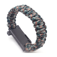 Bracelet couteau de haute qualité, couteau briquet multifonctionnel, corde de survie, aventure en plein air, bracelet d'urgence