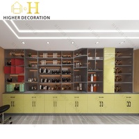 Comptoir de Maquillage Moderne à Blocs de Couleurs, Design Fantaisie, Meuble Professionnel, Armoire Murale Modulaire, Présentoir de Maquillage