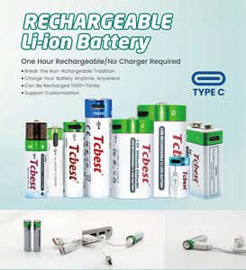 Baterai AAA Isi Ulang USB-C 1.5V 400mAh/500mAh Port Tipe-C, Layanan OEM/ODM Tersedia dengan Sertifikasi CE/MSDS/RoHS - Product Image 6