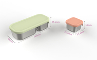 Aohea Boîte à soupe double couche en acier inoxydable 304 à isolation thermique Contenant alimentaire Bento Lunch Box Set