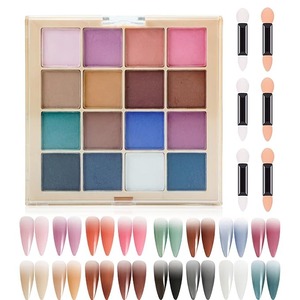 Paleta de polvos pigmentados para uñas - 16 colores de pigmento sólido, polvo ultrafino para decoración de uñas - Product Image 1