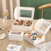 Boîtes à gâteaux miniatures blanches colorées avec fenêtre en carton kraft pour cupcakes, pâtisseries, biscuits, beignets, macarons, stockage, matériaux recyclés