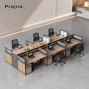 Nhân viên văn phòng Màn hình phân vùng văn phòng đồ nội thất kết hợp của 2/4/6 người máy tính bằng gỗ bàn kết hợp bàn và ghế - Product Image 2