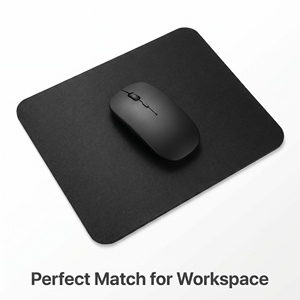 Tapis de souris carré arrondi noir en gros, surface en tissu lisse haute densité, base en caoutchouc antidérapante pour le travail de bureau - Product Image 2