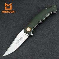 Couteau pliant miniature d'extérieur avec lame en acier D2 revêtue de titane Damas, couteau utilitaire et de camping