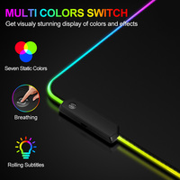 Tapis de souris rectangulaire P2 Gaming RGB 7 couleurs 800*300*4mm en caoutchouc souple antidérapant avec option de logo personnalisé en stock