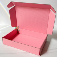 Boîtes d'expédition postales en carton ondulé personnalisées avec impression couleur de logo sur mesure pour emballages cosmétiques roses