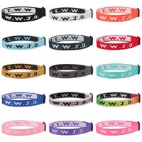 Bracelet en sangle religieuse U-Meking WWJD - Bracelet de foi chrétienne réglable pour groupe de jeunes, jacquard, vente en gros