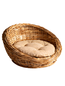 Lit pour <span class=keywords><strong>chat</strong></span> en osier pour chats d'intérieur de taille moyenne, abri couvert en rotin pour animaux de compagnie, panier en forme de dôme, lit pour chien avec <span class=keywords><strong>coussin</strong></span> lavable - Product Image 1