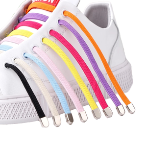 Lacets plats en polyester avec embout métallique, sans nœuds, élastiques, pour baskets et chaussures de sport, unisexe - Product Image 1