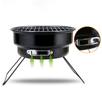 Barbecue au charbon de bois rond pliable et portable, mini barbecue de table pour le camping en plein air, les voyages, les pique-niques et le jardin