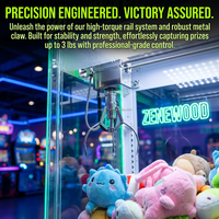 Zenewood Machine à griffes d'arcade en métal, à monnayeur, avec lecteur de billets, Wi-Fi, interface en anglais, garantie 1 an, jouet amusant pour enfants