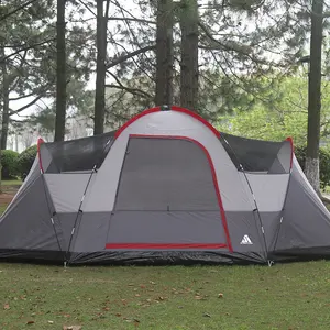 Grande lusso doppio strato 2 camere da letto 1 soggiorno 4 6 persone famiglia campeggio tenda impermeabile all'aperto
