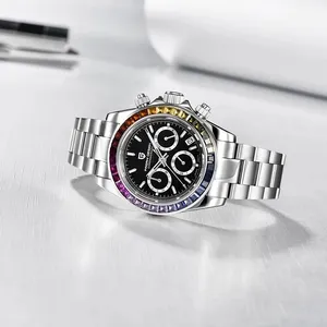PAGANI DESIGN <span class=keywords><strong>1644</strong></span>ใหม่ยี่ห้อ Rainbow นาฬิกาผู้ชาย Luxury Quartz นาฬิกาข้อมือแฟชั่น Chronograph นาฬิกากันน้ำกีฬาสำหรับชาย - Product Image 2