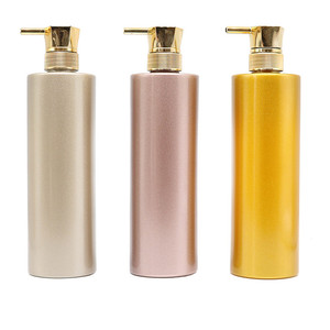 300Ml 500Ml 800Ml 1000Ml Rỗng Chai Nhựa PET Sang Trọng Với Bơm Vàng Rose Gold Chai Dầu Gội Đầu - Product Image 1