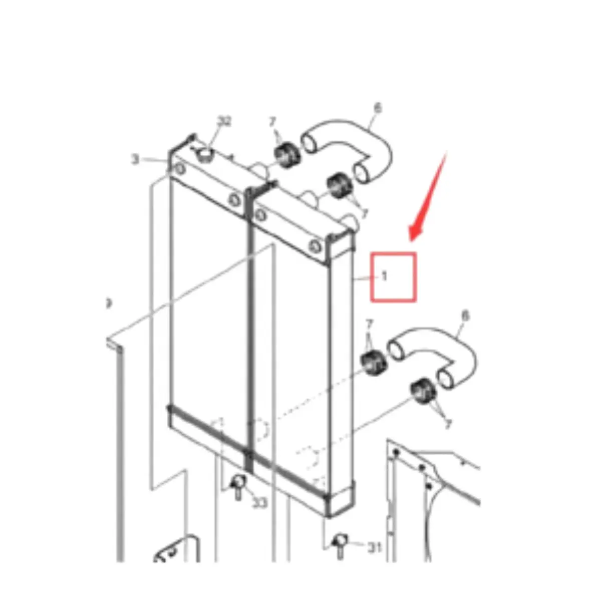 Aftermarket tản nhiệt 440211-00299 thủy lực tản nhiệt Cooler trao đổi nhiệt cho máy xúc DX300LC-3 DX300LC-5