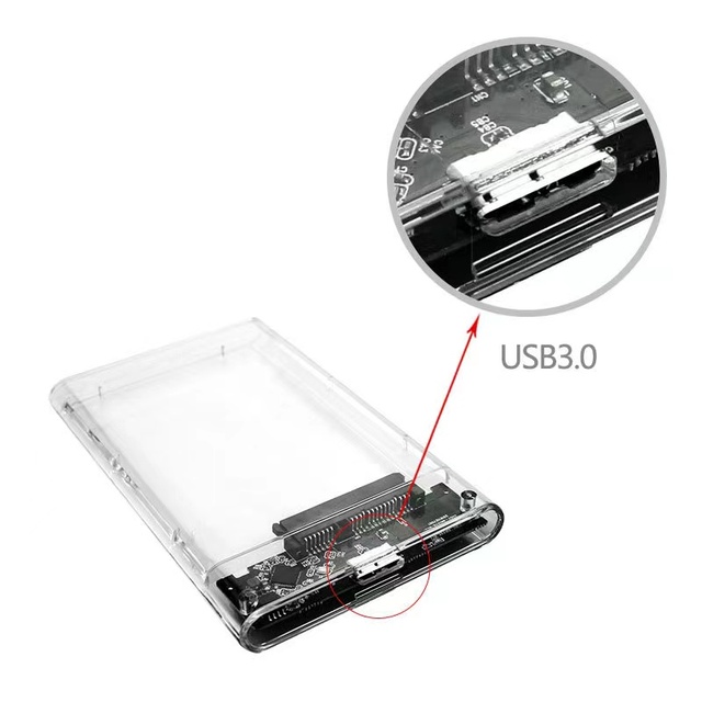 Transparent Hdd 3.0 case 2.5 Inch Hhd case Sata Tool Free External case For2.5 Hdd Usb3.0 Storage Enclosure