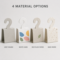 Bande de suspension personnalisée en papier recyclé, vente en gros, bande de suspension écologique, manchon en carton durable, en vrac pour la vente au détail et les supermarchés