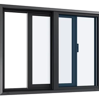 Ventana Corredera Exterior de Vidrio con Rotura de Puente Térmico, de Aleación de Aluminio Moderna, de Alta Calidad y Personalizada, para Cocina Comercial y Baño, Alemania