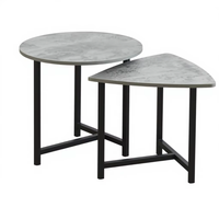 Meubles de bureau en bois massif de style moderne, canapé rond décontracté, petite table basse pour les réunions d'affaires ou de loisirs, espace de repos à domicile
