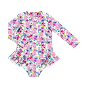 Traje de Baño para Bebé con Diseño Moderno de Flores, Traje de Baño para Niñas, Ropa de Baño para Recién Nacidos, Personalizable - Product Image 2