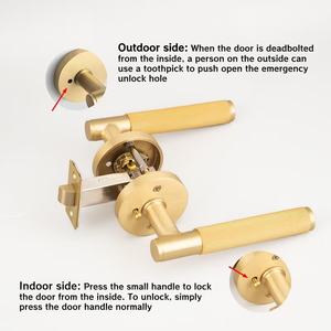 Oferta Especial: Manija de Puerta Redonda/Cuadrada con Perillas Moleteadas, Acabado Negro Mate, Latón Sólido, Juego de Manija con Cerradura para Puertas de <span class=keywords><strong>Pasaje</strong></span>/Privacidad - Product Image 4