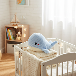 Edredón de Peluche de Ballena Azul Súper Suave de 12 Pulgadas con Relleno de Algodón PP y Poliéster, Impresión Digital Moderna CN NYFY-1231 - Product Image 3