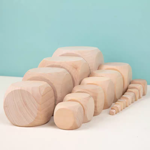Blocs d'état vierges de dés en bois polis carrés non finis pour l'artisanat du bois boîtes en bois ou panneaux muraux - Product Image 4