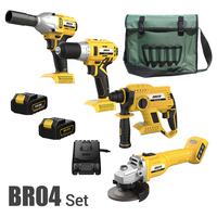 Perceuses électriques 20V batterie Combo ensemble 2 pièces 4 pièces outils électriques Combo Kit d'outils sans fil Kits d'outils