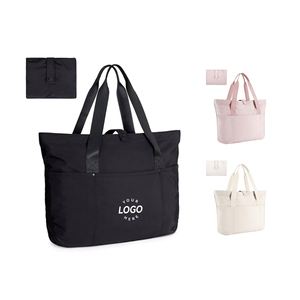 Sac fourre-tout d'été tendance pour femme avec logo personnalisé, grande poche, bandoulière en coton, fermeture éclair, grande poche personnalisée pour l'été - Product Image 1