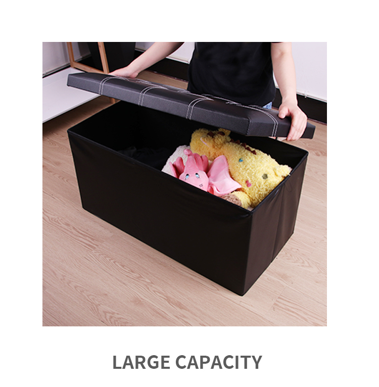 Rhinestones Customized Upholstered Chair Foldable Square Storage Stool Of Bedroom Leather Ottoman