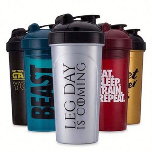 Bouteille shaker en plastique avec logo personnalisé, bouteille shaker pour la salle de sport, bouteille shaker pour protéines, 400 ml, 600 ml, 800 ml, gobelet shaker, bouteille d'eau, shakers sans BPA - Product Image 2