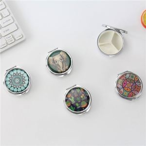 Promotional Metal Pill Keychain, Custom Logo 3 Compartment Round Medicine Pill <b>Case</b> Portable <b>Small</b> Metal Pill Box Keychains - Product Image 3
