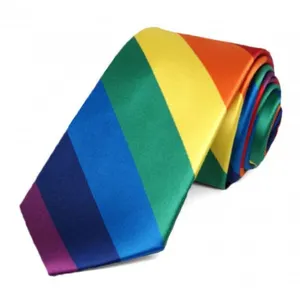 Hochwertige herren gestreiften regenbogen polyester hals binden