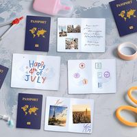 Carnet de passeport personnalisé pour voyages d'imitation, fournitures de fête, projets scolaires, événements sur le thème du voyage, carnets de passeport vierges