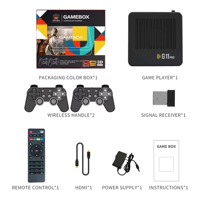 Hot Selling G11 Pro Game Box Video Game Consoles Box 4K HD Output TV 64GB Gaming Retro Game Control Support Voice Remote