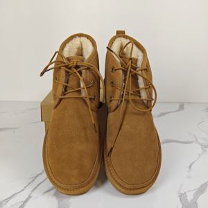Sepatu Hiking Kulit Sapi Asli Model Terbaru untuk Musim Gugur & Dingin, Tali Sepatu, Warna Alami, Sepatu Kasual - Product Image 4