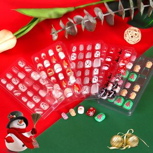 SIUSIO 120 <span class=keywords><strong>Uñas</strong></span> Acrílicas Autoadhesivas, Paquete de 5, para Niñas Pequeñas, Pre-Encoladas, Cobertura Completa, Dibujos Animados, Navidad, Arcoíris, Colores Degradados - Product Image 6