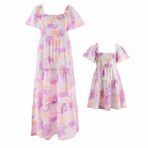Abiti Coordinati Madre Figlia, Completi Estivi a Maniche Corte per Mamma e Bimba, Set di Vestiti per Famiglia - Product Image 6