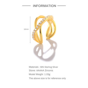 Boucles d'oreilles sans perçage en forme de croix en zircon, manchette d'oreille pour femme, bijoux en argent sterling 925 - Product Image 2