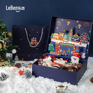 Sorpresa regalo personalizzato pupazzo di neve scatola gioielli Kid Cake Packaging vigilia di natale regalo scatole rigide di carta all'ingrosso con borsa