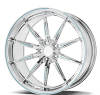 Nouvelles jantes forgées 6061-T6 à déport profond, 10 branches, finition miroir poli, en alliage, 18-22 pouces, 5x112/114.3/120, PCD ET personnalisé