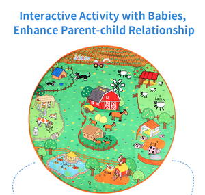 JOLLYBABY <span class=keywords><strong>Tapis</strong></span> ronds <span class=keywords><strong>d</strong></span>'activité pliants portables de 2cm <span class=keywords><strong>d</strong></span>'épaisseur, jouets de dessin animé lavables <span class=keywords><strong>pour</strong></span> enfants et bébés, logo personnalisé - Product Image 3