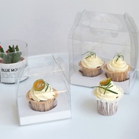 Boîte à gâteau rectangulaire et transparente, portable, avec poignée, pour la vente en gros aux pâtisseries et aux confiseries, respectueuse de l'environnement et adaptée aux animaux de compagnie